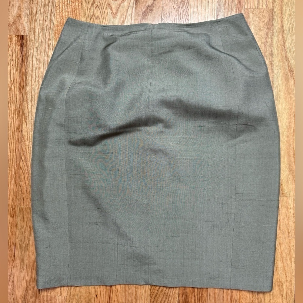 Barry Bricken Women Business Office Tan Pencil Skirt Size 10 Wool light academia